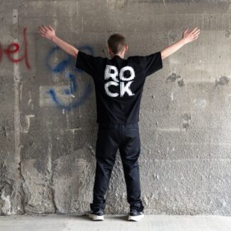 Box T-shirt med ikonisk ROCK-logo